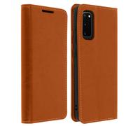 Etui Galaxy S20 Folio Cuir Véritable Porte cartes Support Vidéo - camel