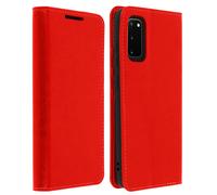 Étui pour Samsung Galaxy S20 Folio Cuir Véritable Porte cartes Support Vidéo Rouge