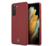 Étui pour Samsung Galaxy S21 Mercedes Silicone Line rouge