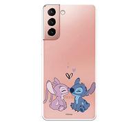 Étui pour Samsung Galaxy S21 Officiel de Lilo & Stitch Angel & Stitch Beso pour protéger Votre Mobile. Coque pour Samsung en Silicone Souple avec Licence Officielle Disney.