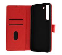 Étui pour Samsung Galaxy S22 Clapet Portefeuille Fonction Support Vidéo Rouge