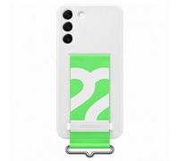 Étui pour Samsung Galaxy S22, coque en silicone avec dragonne blanche