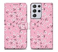 Coque pour Samsung Galaxy S22 ULTRA Design Pluie de Fleurs No. 6 Housse de protection Étui avec fermeture magnétique, fonction de support et compartiment pour carte
