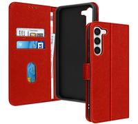 Étui pour Samsung Galaxy S23 Clapet Portefeuille Fonction Support Vidéo Rouge