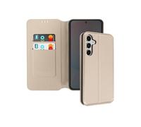 Etui pour Samsung Galaxy S24 FE Clapet Porte-cartes et Support Vidéo Dorée