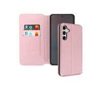 Etui pour Samsung Galaxy S24 FE Clapet Porte-cartes et Support Vidéo Rose champagne