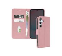 Etui pour Samsung Galaxy S24 FE Clapet Portefeuille et Support Vidéo Rose champagne