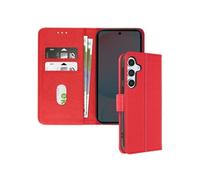 Etui pour Samsung Galaxy S24 FE Clapet Portefeuille et Support Vidéo Rouge