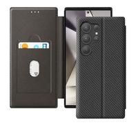 Étui pour Samsung Galaxy S24 Ultra - Noir - Fibre Carbone - Support Vidéo - Anti-RFID - Mince