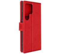 Etui pour Samsung Galaxy S24 Ultra Portefeuille et Support Vidéo Rouge