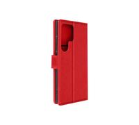 Étui pour Samsung Galaxy S24 Ultra Portefeuille et Support Vidéo Rouge Série Chesterfield