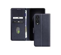 Etui pour Samsung Galaxy S25 Edge Clapet Portefeuille et Support Vidéo Bleu nuit