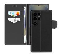 Étui pour Samsung Galaxy S25 Ultra Portefeuille Cuir Saffiano Fancy Noir