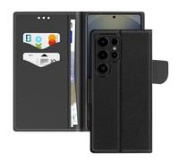 Avizar Étui portefeuille pour Samsung Galaxy S25 Ultra Cuir Saffiano Noir