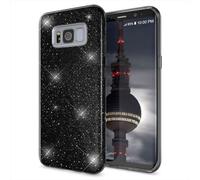 Étui pour Samsung Galaxy S8 Housse de téléphone portable par NALIA, Slim Case Glitter Cover Housse de protection noire