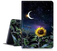 Étui pour Samsung Galaxy Tab S10 Plus/S9 FE Plus/S9 Plus 5G Tablette 12,5 pouces Cuir PU Housse de protection intelligente avec mise en veille/réveil automatique, tournesol ciel étoilé lune