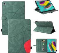 Étui Pour Samsung Galaxy Tab S5e Sm-T720/T725 (10,5 Pouces) Pu Cuir Housse Flip Coque Avec Built Stand Et Magnétique Fermeture Bande Motif Protection Cas Vert.[F2833]