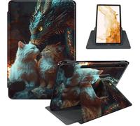 Étui pour Samsung Galaxy Tab S8 Plus 2022 / S7 FE 2021 / S7 Plus 2020 12,4 pouces, rotation à 360°, support en cuir PU avec fonction veille/réveil automatique, dos en TPU résistant aux chocs, paire de