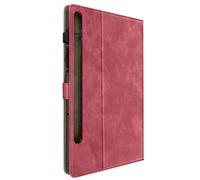 Étui pour Samsung Galaxy Tab S9 / Tab S9 FE, compartiments et fonction stand, rouge pâle