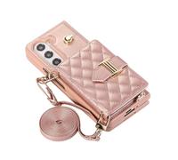 Étui pour Samsung Galaxy Z Fold 6, Couverture en Cuir élégante à la Main avec Fonction de Support Portefeuille Crossbody Flip Phone Boîte, pour Les Femmes, Noir