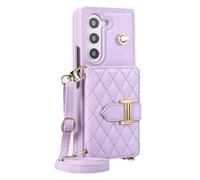 Étui pour Samsung Galaxy Z Fold 6, Couverture en Cuir élégante à la Main avec Fonction de Support Portefeuille Crossbody Flip Phone Boîte, pour Les Femmes, Noir