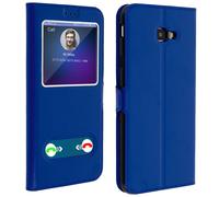 Etui pour Samsung J4 Plus Housse Double Fenêtre Support Bleu