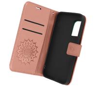 Étui pour Samsung S20 FE Portefeuille Support Vidéo Motif Mandala Fleur Rose champagne