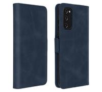 Étui pour Samsung S20 FE Style Vintage avec Porte-cartes et Support Vidéo bleu