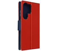 Étui pour Samsung S23 Ultra portefeuille languette magnétique rouge et bleu nuit