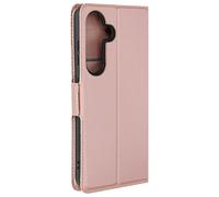 Etui pour Samsung S24 et S25 Porte-carte Support Vidéo Design Fin Rose clair