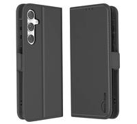 Étui pour Samsung S24 FE Clapet Portefeuille Double Fermoir Aimanté Noir