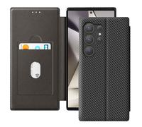 Étui pour Samsung S24 Ultra Fibre Carbone Support Vidéo et Anti-RFID Noir