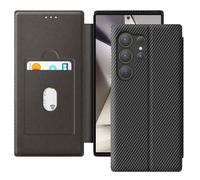 Étui pour Samsung S24 Ultra Fibre Carbone Support Vidéo et Anti-RFID Noir