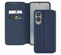 Avizar Étui pour Samsung S25 Edge Clapet Porte-Cartes et Support Vidéo Bleu nuit