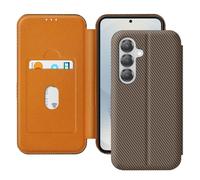 Étui pour Samsung S25 Plus Fibre de Carbone Support Vidéo et Anti-RFID Marron