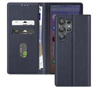 Étui pour Samsung S25 Ultra Clapet Portefeuille et Support Vidéo Bleu nuit