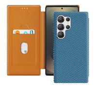 Étui pour Samsung S25 Ultra Fibre Carbone Anti-RFID Bleu