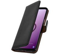 Etui Compatible Galaxy S9 Housse Compatible cuir folio portefeuille fonction support noir Coque Compatible gel