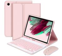 Étui pour Samsung Tab Plus 11 pouces - Housse de clavier compatible avec fonction veille/réveil automatique - Clavier BT avec porte-crayon - Smart Cover avec souris