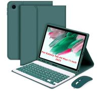 Étui pour Samsung Tab Plus 11 pouces - Housse de clavier compatible avec fonction veille/réveil automatique - Clavier BT avec porte-crayon - Smart Cover avec souris