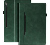 Avizar Étui pour Samsung Tab S10 FE Plus Clapet Portefeuille Support Vidéo Vert foncé