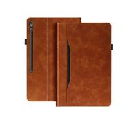 Etui pour Samsung Tab S10 FE Plus Clapet Portefeuille Support Vidéo Marron