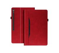 Avizar Étui pour Samsung Tab S10 FE Plus Clapet Portefeuille Support Vidéo Rouge