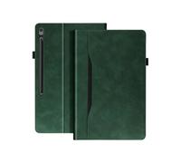 Avizar Étui pour Samsung Tab S10 FE Plus Clapet Portefeuille Support Vidéo Vert foncé