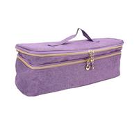 Étui pour Sèche-Cheveux Portable Double Couche, Organisateur D'outils de Coiffure pour Voyages d'affaires, Matériau en Toile de qualité Supérieure (Purple)