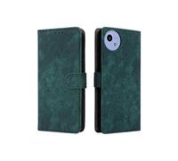 Etui Pour Sharp Aquos wish5 Cuir PU Blocage RFID Portefeuille Flip Folio Fermeture magnétique Couverture de fentes pour cartes Vert