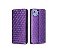 Etui Pour Sharp Aquos wish5 Portefeuille Titulaire de fentes pour cartes Motif 3D Fermeture magnétique Cuir PU Violet