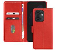 Étui pour smartphone - Oppo - Reno 13 F / 13 FS - Rouge - Portefeuille - Support Vidéo