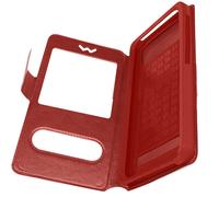 Étui pour Smartphone Universel Taille XL Fenêtres D'affichage et Décrochage Rouge