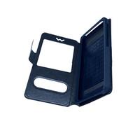 Etui pour Smartphone Universel Taille M Fenêtres D'affichage et Décrochage Bleu nuit